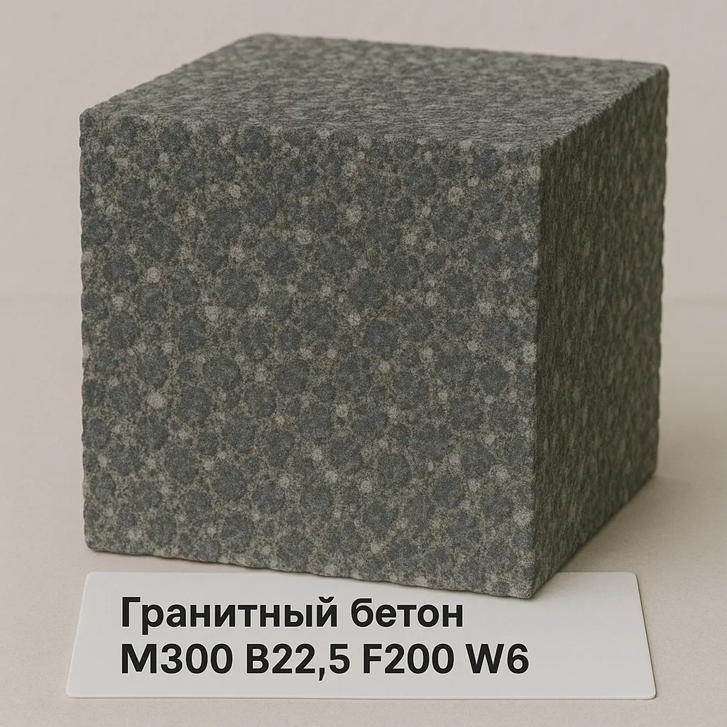 Гранитный бетон М300 B22,5 F200 W6 Гранитный бетон М300 B22,5 F200 W6