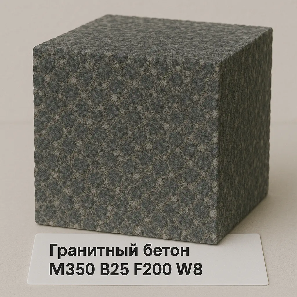 Гранитный бетон М350 B25 F200 W8